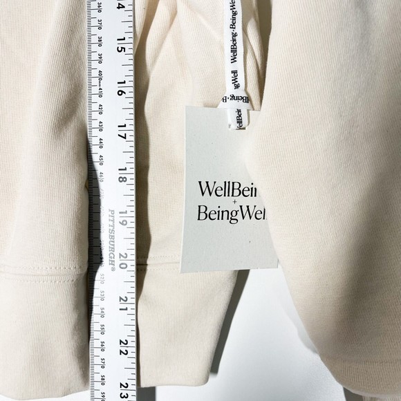REVOLVE Wellbeing + Beingwell Goldie Sweatshirt Bone White Long Sleeve Pullover - Picture 6 of 11